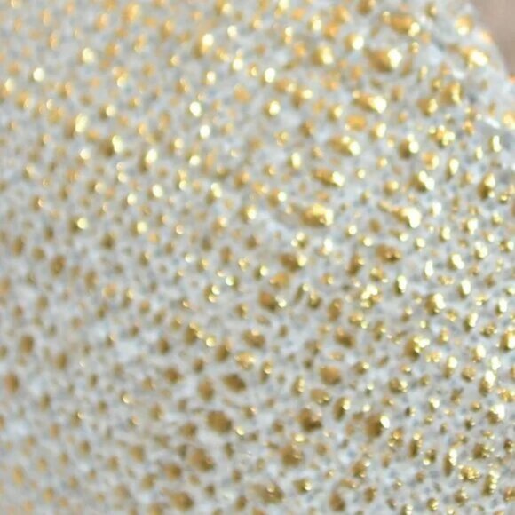 Ralph Lauren Linen Brown Leather Gold Foil Slingback Wedges Heels Sandals 9.5 - Picture 3 of 10